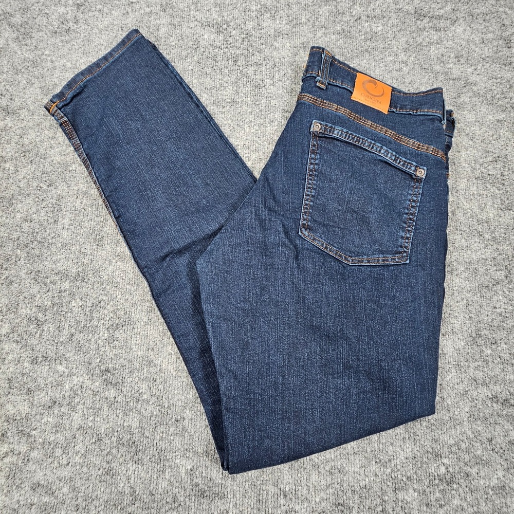 ORIGIN USA Mens Jeans 34x32 Dark Wash Tapered Stretch Denim Made in USA‎ 9044-01